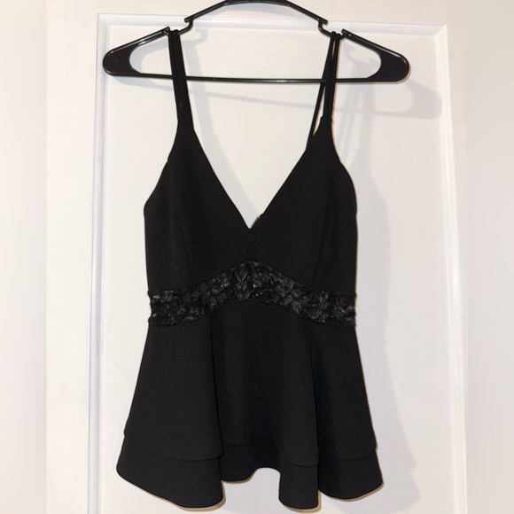 Peplum Top with Lace - Picture 1 of 3